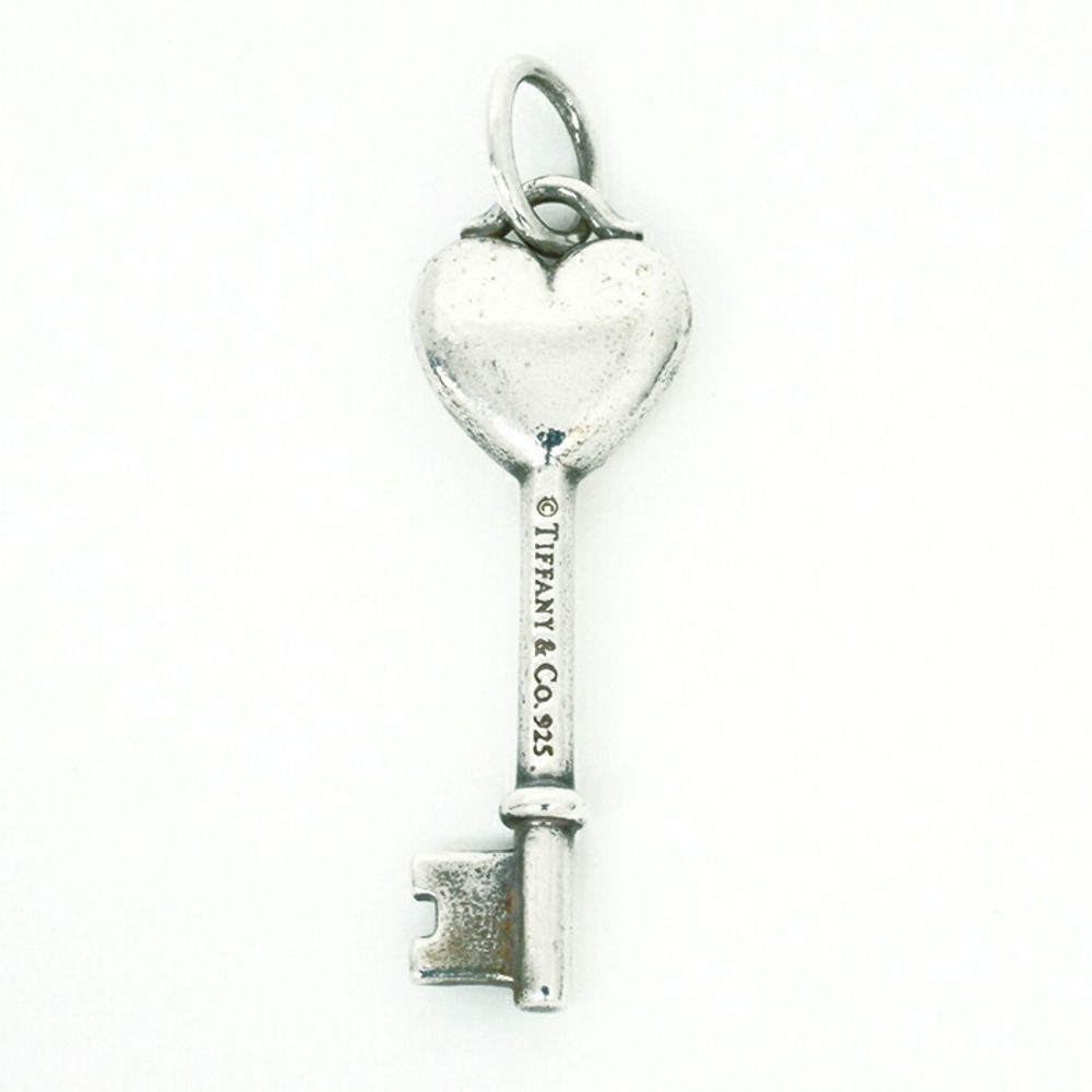Tiffany Diamond Heart Key Silver Pendant Top
